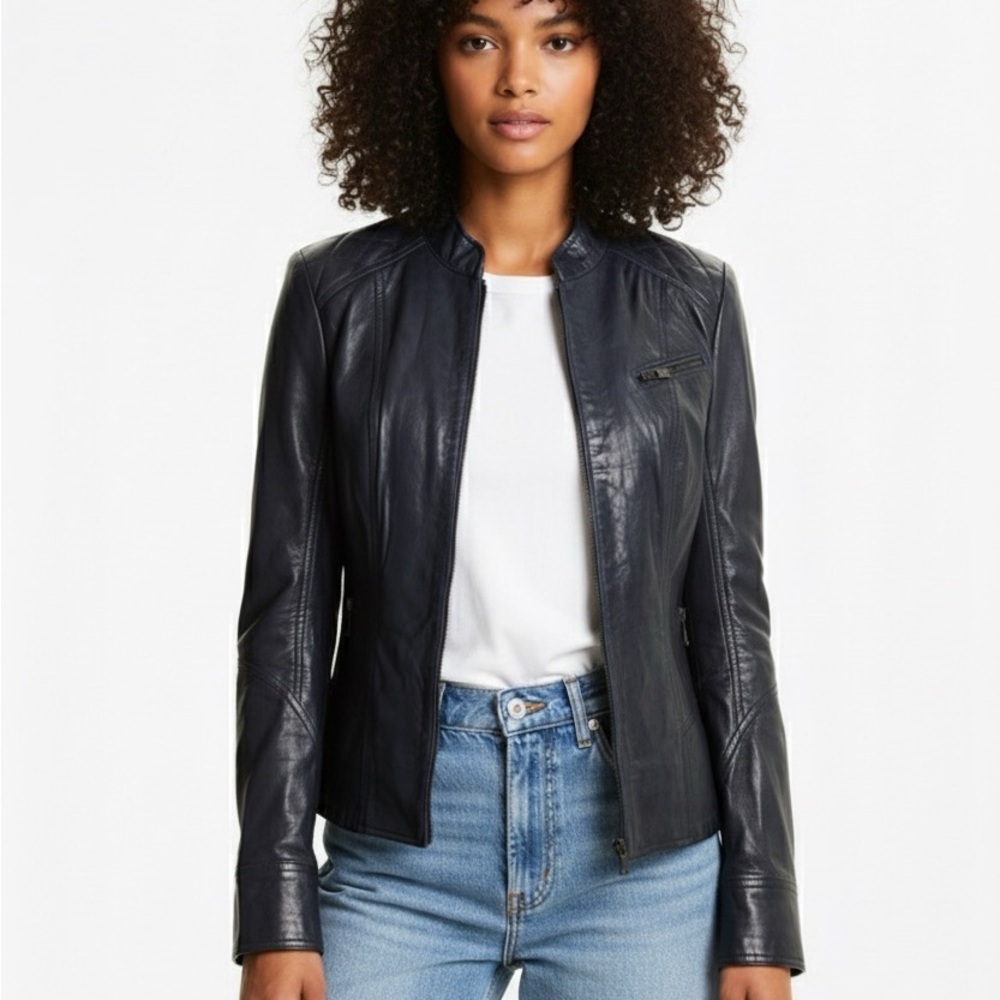Bod & Christensen black leather Uma moto jacket - Large